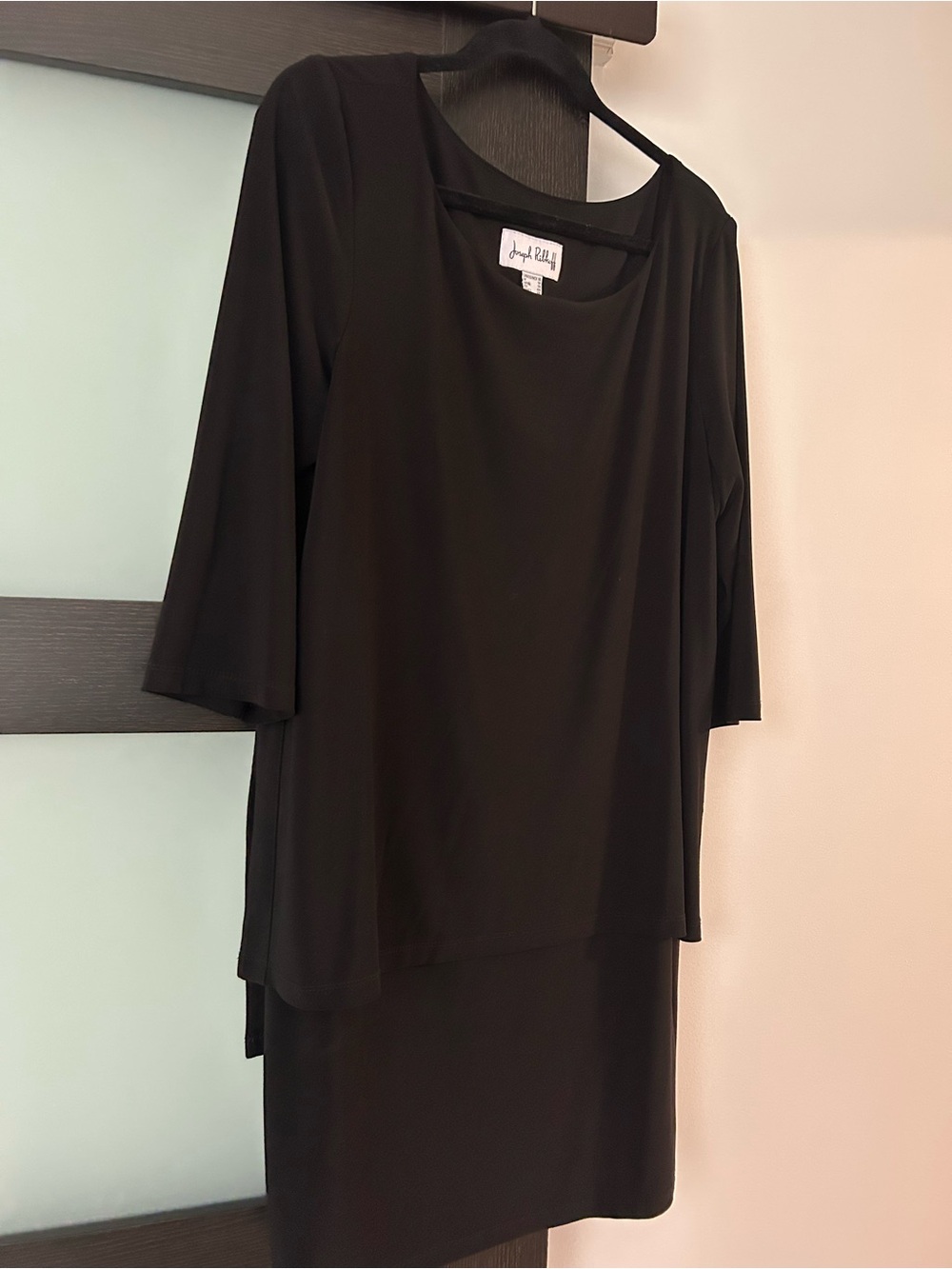 Joseph Ribkoff Black Layered Long-Sleeve Dress